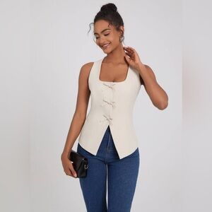 A New Day Cream Sleeveless Blouse